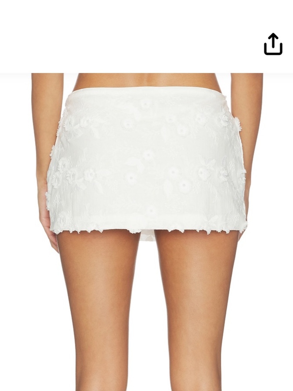 Guizio Low Rise Embroidered Skirt White - Picture 2 of 4